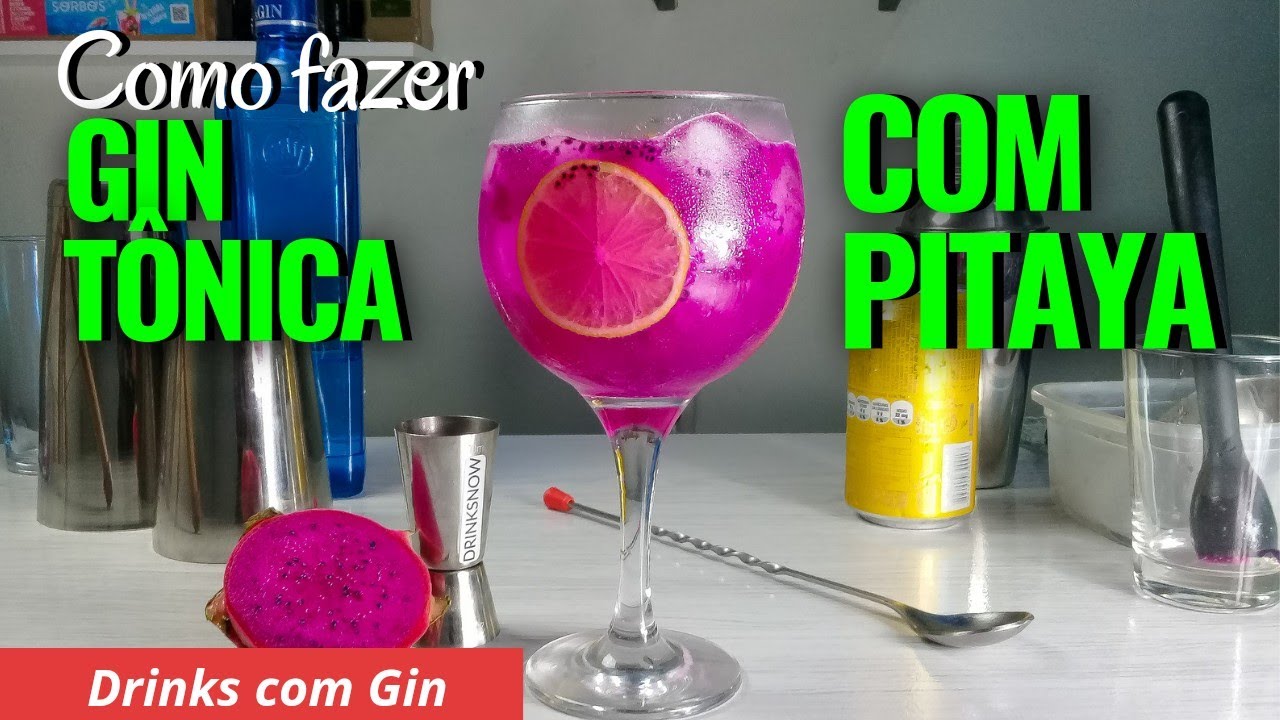 Gin tônica com Pitaya O Gin tônica mais fácil de fazer